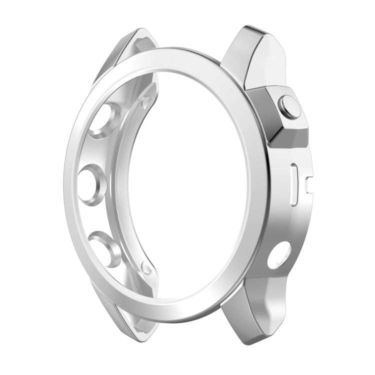 For Garmin Fenix 7X Pro Half Package Electroplated TPU Watch Protective Case(Sliver)