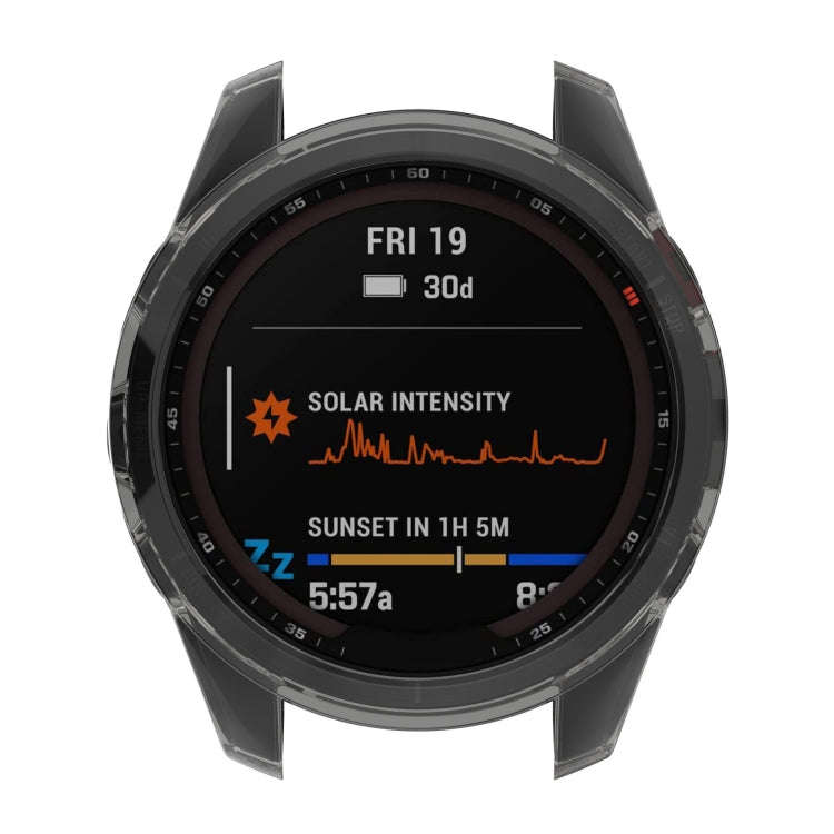 For Garmin Fenix 7S Pro Half-Package TPU Watch Protective Case(Transparent Blue)