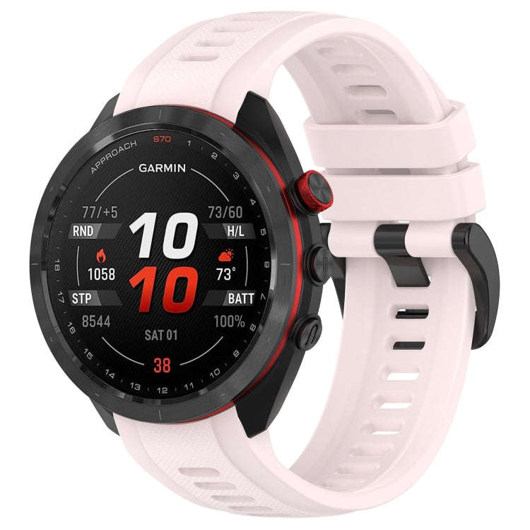For Garmin Approach S70 47mm 22mm Sports Silicone Watch Band(Pink)