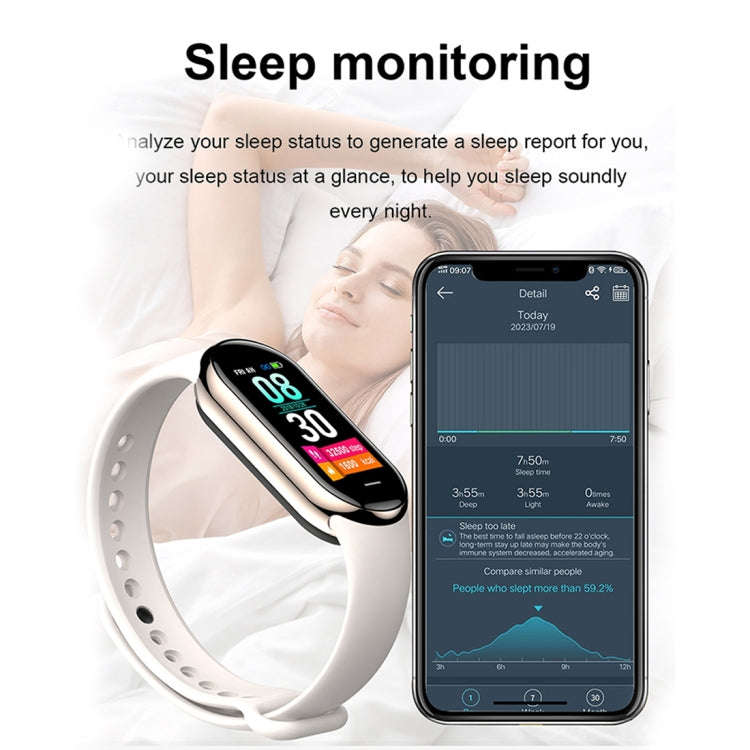 M8 1.14 inch IP68 Waterproof Color Screen Smart Watch,Support  Heart Rate / Blood Pressure / Bloo...