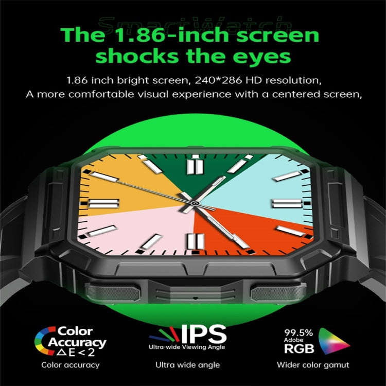 WS-5 1.86 inch Color Screen Smart Watch,Support Heart Rate / Blood Pressure / Blood Oxygen / Bloo...