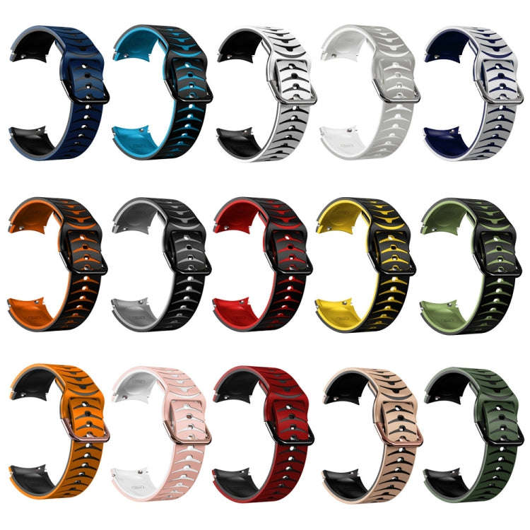 For Samsung Galaxy Watch 6 40mm Curved Texture Silicone Watch Band(Red+Black)