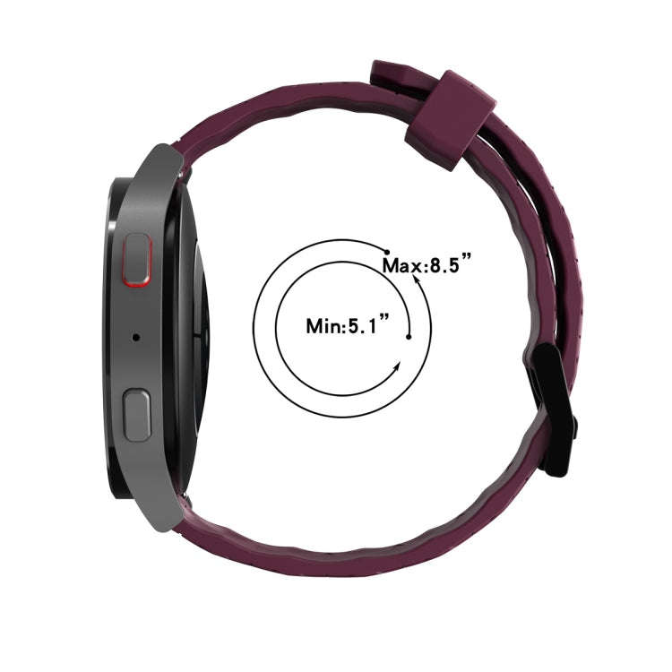For Samsung Galaxy Watch 6 40mm Curved Texture Silicone Watch Band(Red+Black)