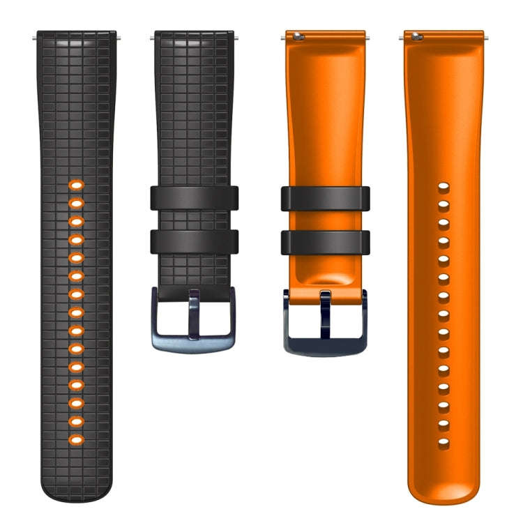 For Samsung Galaxy Watch Active 2 20mm Mesh Two Color Silicone Watch Band(Black Orange)