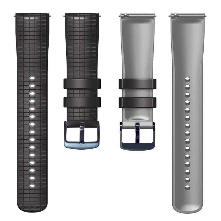 For Samsung Galaxy Watch Active 2 20mm Mesh Two Color Silicone Watch Band(Black Gray)