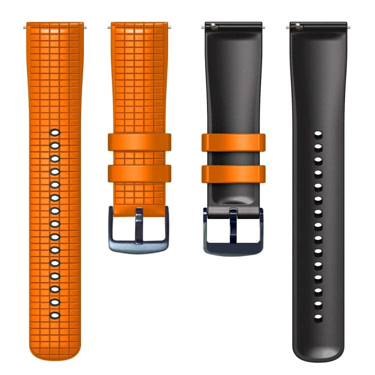 For Samsung Galaxy Watch Active 20mm Mesh Two Color Silicone Watch Band(Black Orange)