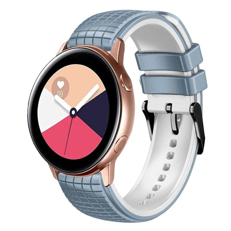 For Samsung Galaxy Watch Active 20mm Mesh Two Color Silicone Watch Band(Blue White)
