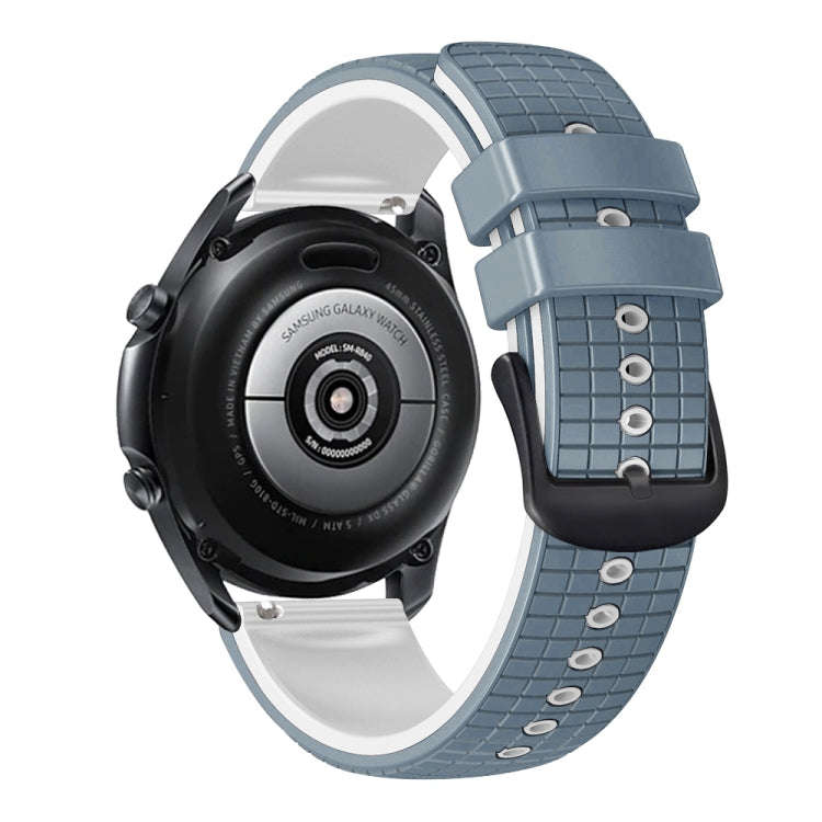 For Samsung Galaxy Watch Active 20mm Mesh Two Color Silicone Watch Band(Blue White)