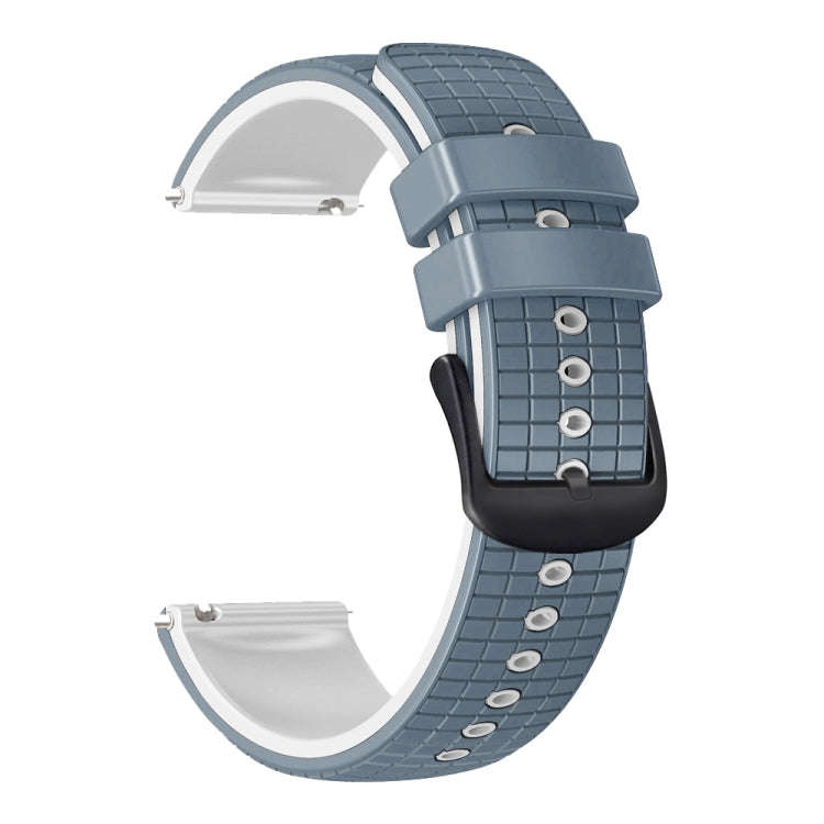 For Samsung Galaxy Watch Active 20mm Mesh Two Color Silicone Watch Band(Blue White)