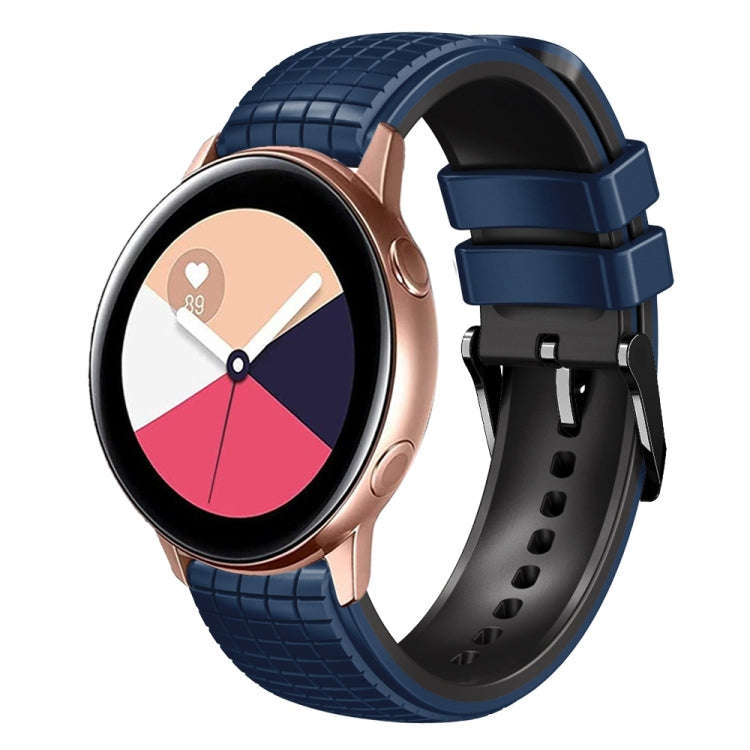 For Samsung Galaxy Watch Active 20mm Mesh Two Color Silicone Watch Band(Dark Blue Black)