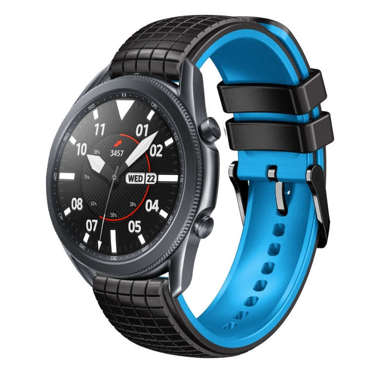 For Samsung Galaxy Watch3 45mm 22mm Mesh Two Color Silicone Watch Band(Black Lime)