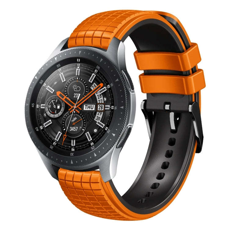 For Samsung Galaxy Watch 46mm 22mm Mesh Two Color Silicone Watch Band(Army Green Black)