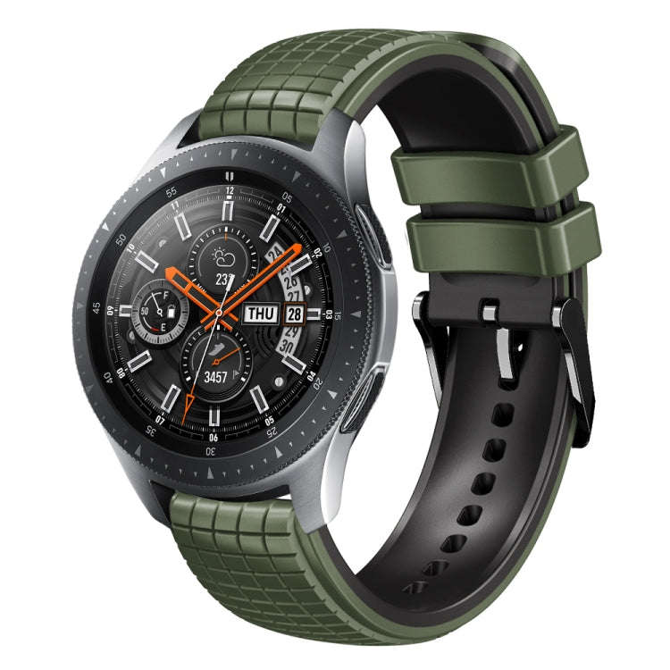For Samsung Galaxy Watch 46mm 22mm Mesh Two Color Silicone Watch Band(Black Gray)