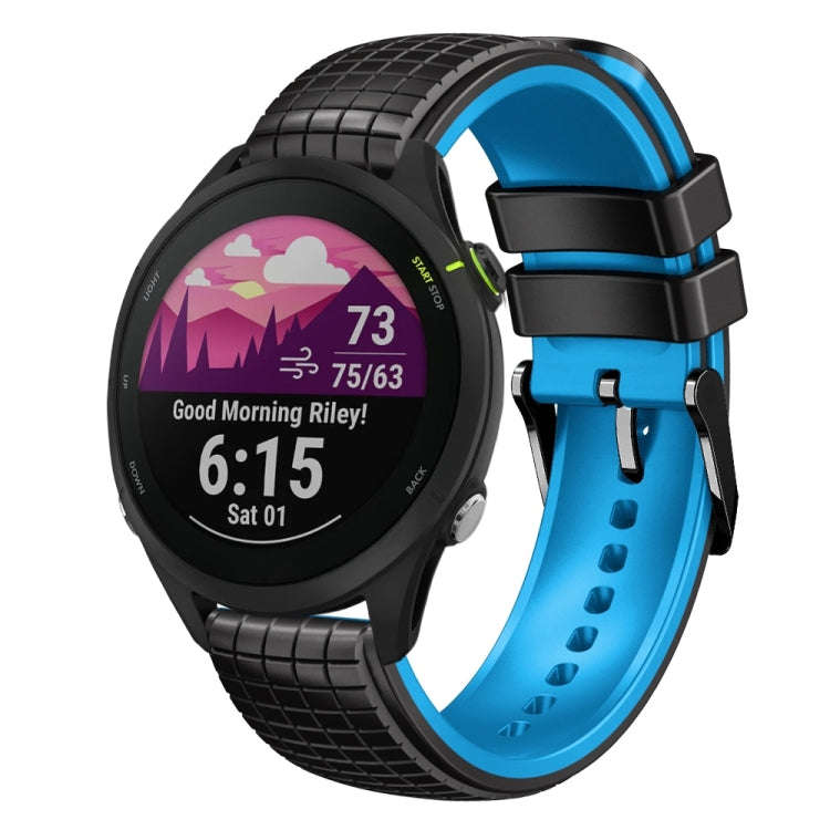 For Garmin Forerunner 255 22mm Mesh Two Color Silicone Watch Band(Black Lime)