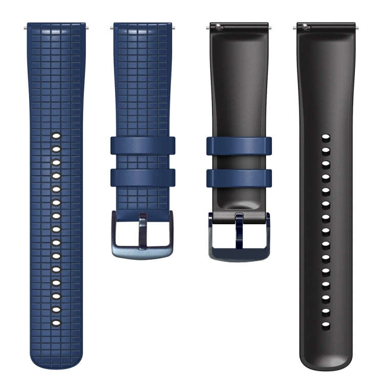 For Garmin Vivoactive 4 22mm Mesh Two Color Silicone Watch Band(Dark Blue Black)