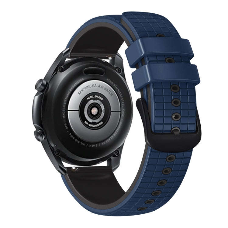For Garmin Venu 2 22mm Mesh Two Color Silicone Watch Band(Dark Blue Black)