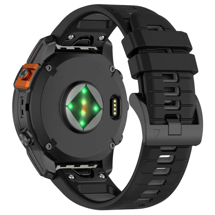For Garmin Fenix 7X Sports Two-Color Quick Release Silicone Watch Band(Black+Gray)
