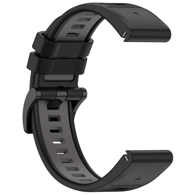 For Garmin Fenix 7X Sports Two-Color Quick Release Silicone Watch Band(Black+Gray)