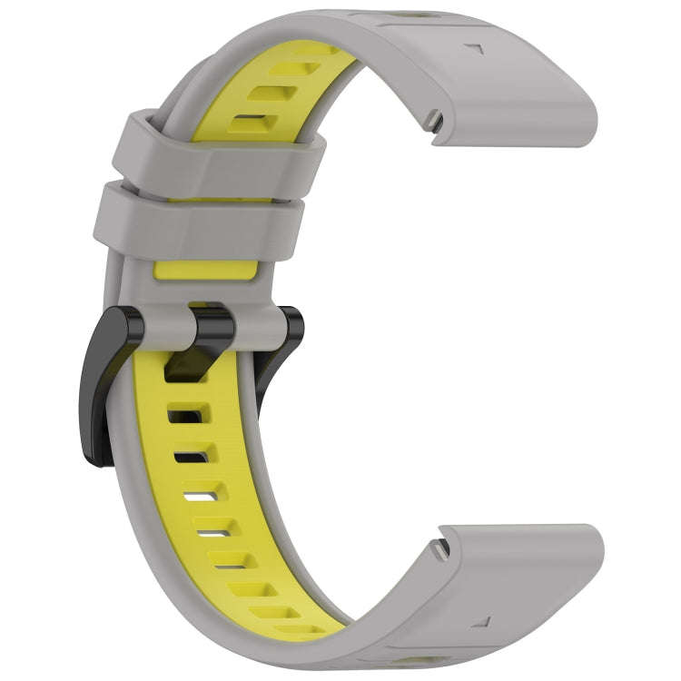 For Garmin Tactix 7 Sports Two-Color Quick Release Silicone Watch Band(Gray+Yellow)