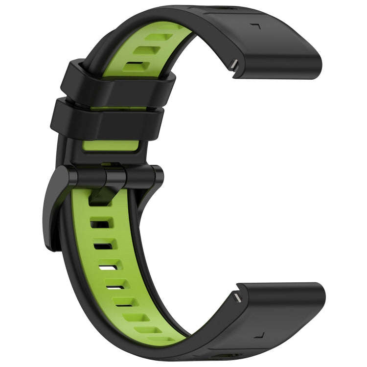 For Garmin Tactix 7 Sports Two-Color Quick Release Silicone Watch Band(Black+Green)