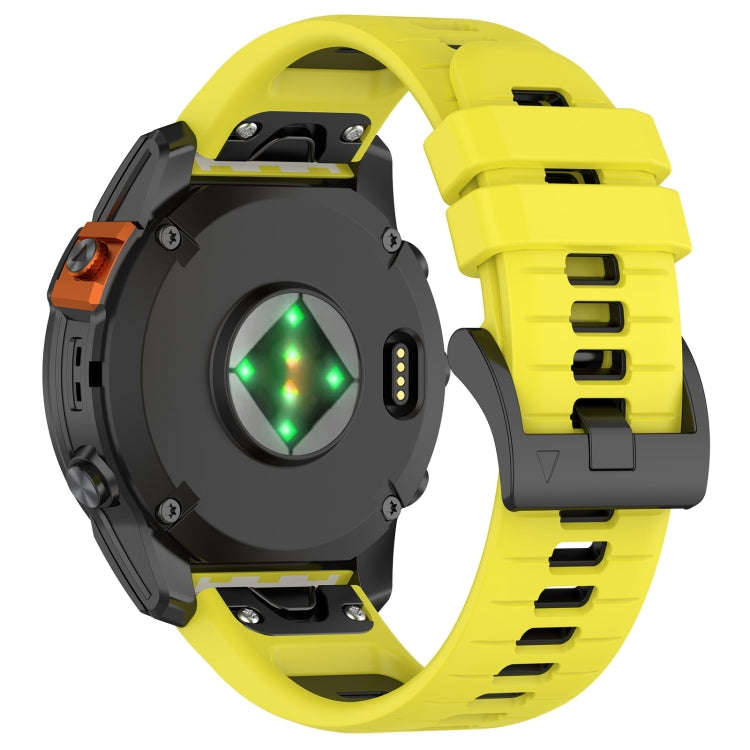 For Garmin Tactix Delta Sports Two-Color Quick Release Silicone Watch Band(Yellow+Black)