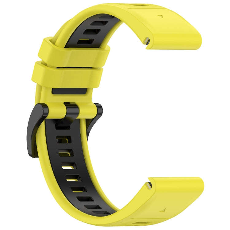 For Garmin Tactix Delta Sports Two-Color Quick Release Silicone Watch Band(Yellow+Black)