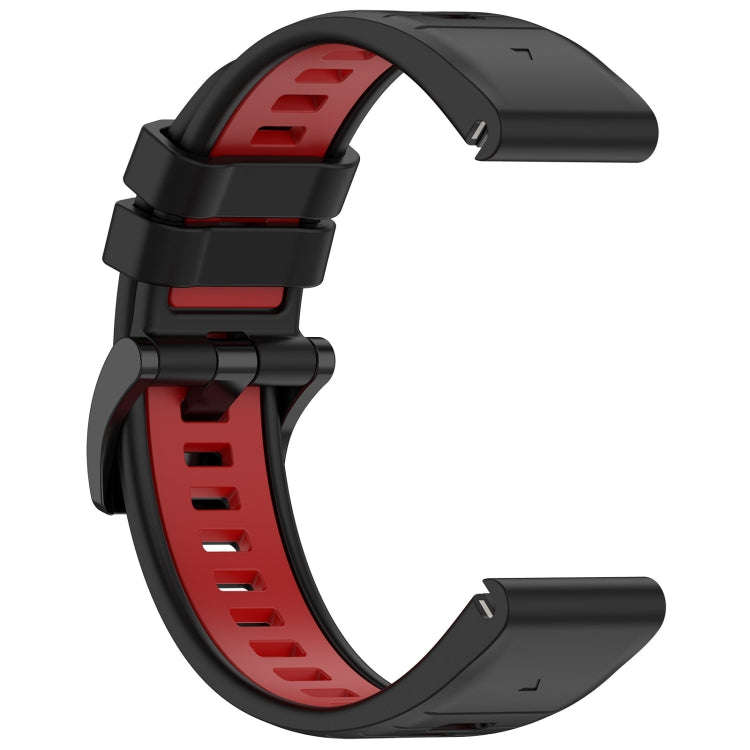 For Garmin Tactix Delta Sports Two-Color Quick Release Silicone Watch Band(Black+Red)