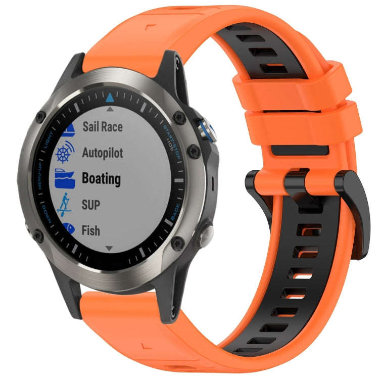 For Garmin Fenix 5X Sapphire / GPS / Plus Sports Two-Color Quick Release Silicone Watch Band(Oran...