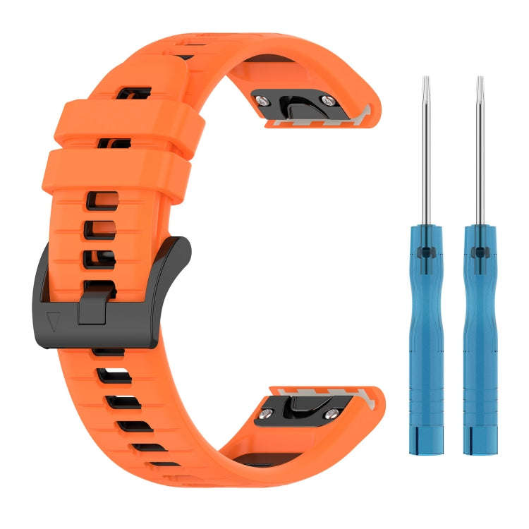 For Garmin Fenix 5X Sapphire / GPS / Plus Sports Two-Color Quick Release Silicone Watch Band(Oran...