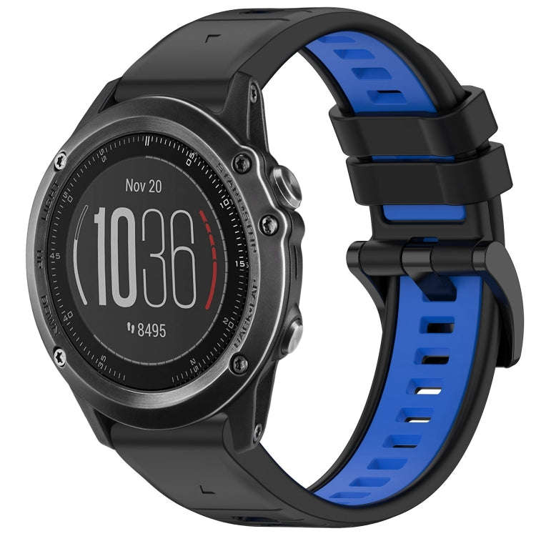 For Garmin Fenix 3 / Fenix 3 HR / Sapphire Sports Two-Color Quick Release Silicone Watch Band(Bla...