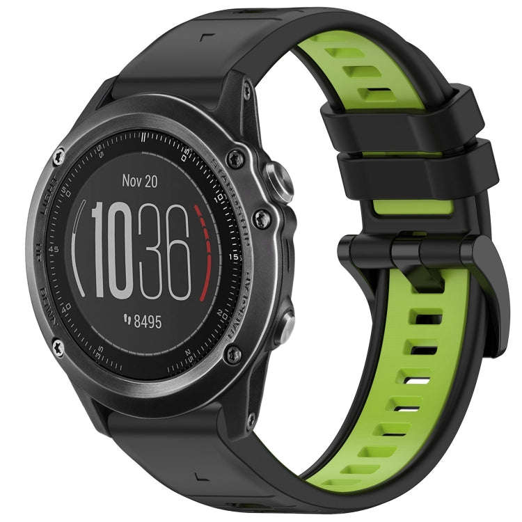 For Garmin Fenix 3 / Fenix 3 HR / Sapphire Sports Two-Color Quick Release Silicone Watch Band(Bla...