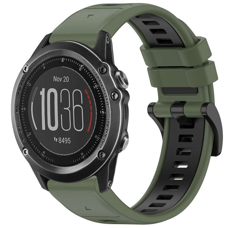 For Garmin Fenix 3 / Fenix 3 HR / Sapphire Sports Two-Color Quick Release Silicone Watch Band(Oli...