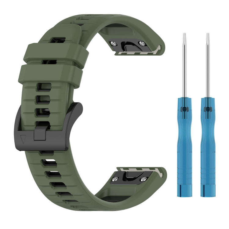 For Garmin Fenix 3 / Fenix 3 HR / Sapphire Sports Two-Color Quick Release Silicone Watch Band(Oli...