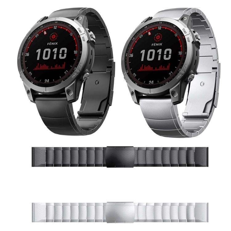 For Garmin Tactix 7 AMOLED Titanium Alloy Quick Release 26mm Watch Band(Black)