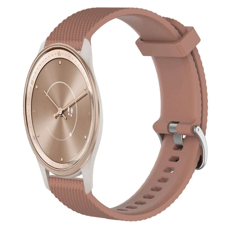 For GarminMove Trend 20mm Diamond Textured Silicone Watch Band(Brown)