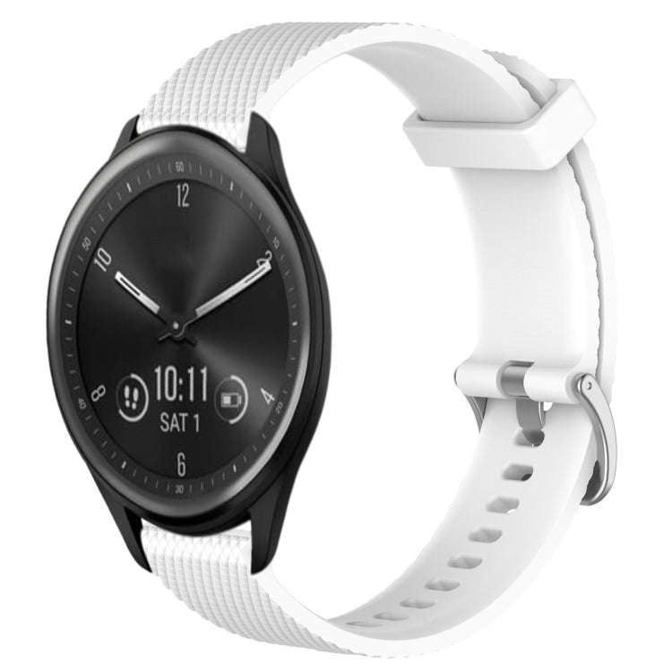 For Garmin Vivomove Sport 20mm Diamond Textured Silicone Watch Band(White)