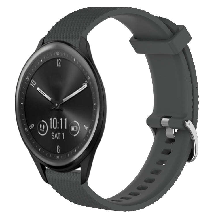 For Garmin Vivomove Sport 20mm Diamond Textured Silicone Watch Band(Dark Grey)