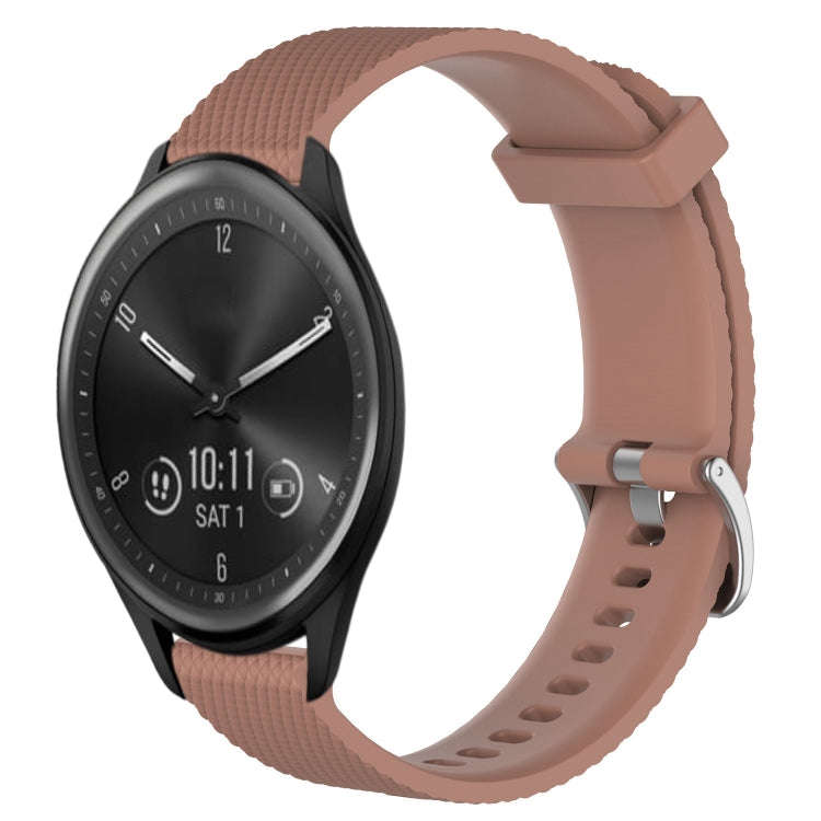 For Garmin Vivomove Sport 20mm Diamond Textured Silicone Watch Band(Brown)