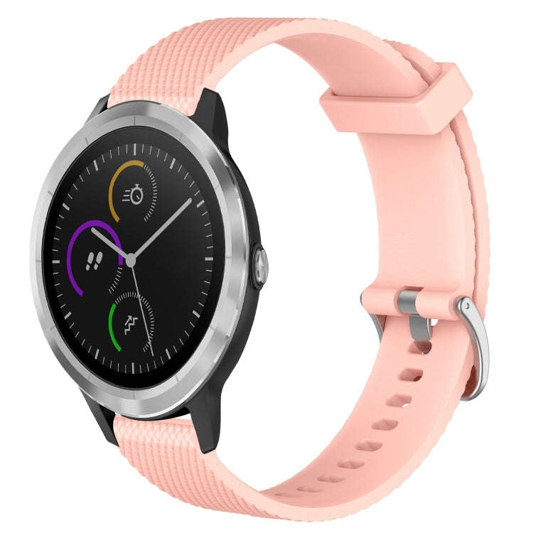 For Garmin Vivoactive3 20mm Diamond Textured Silicone Watch Band(Pink)