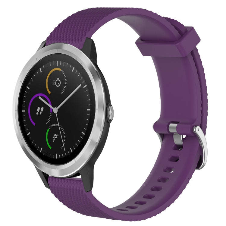 For Garmin Vivoactive3 20mm Diamond Textured Silicone Watch Band(Purple)