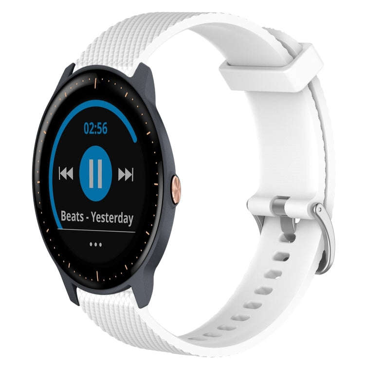 For Garmin Vivoactive3 Music 20mm Diamond Textured Silicone Watch Band(White)