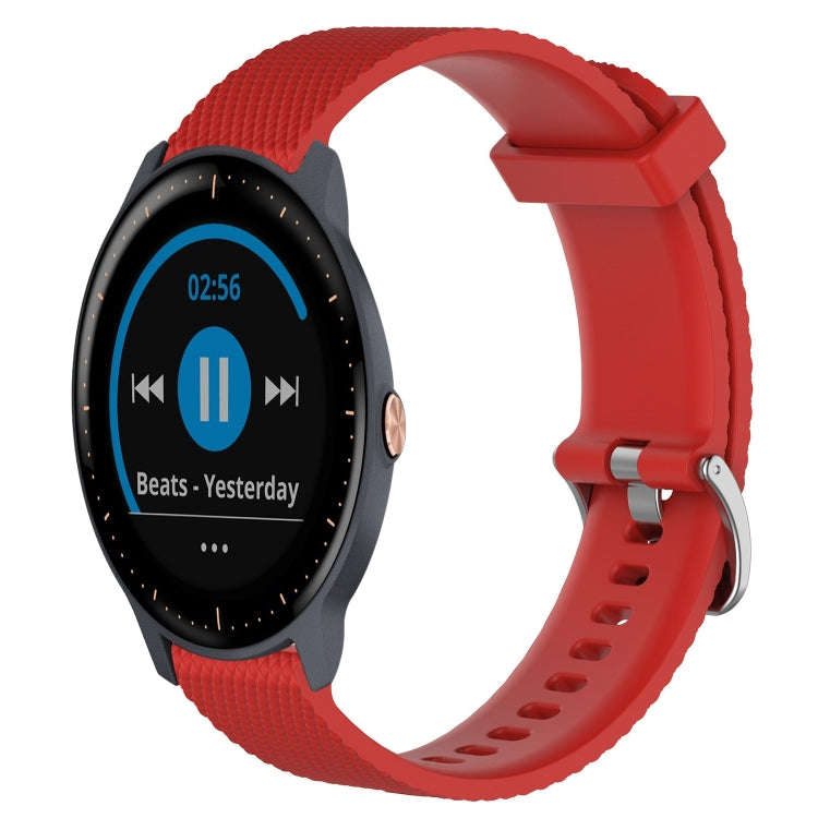 For Garmin Vivoactive3 Music 20mm Diamond Textured Silicone Watch Band(Red)