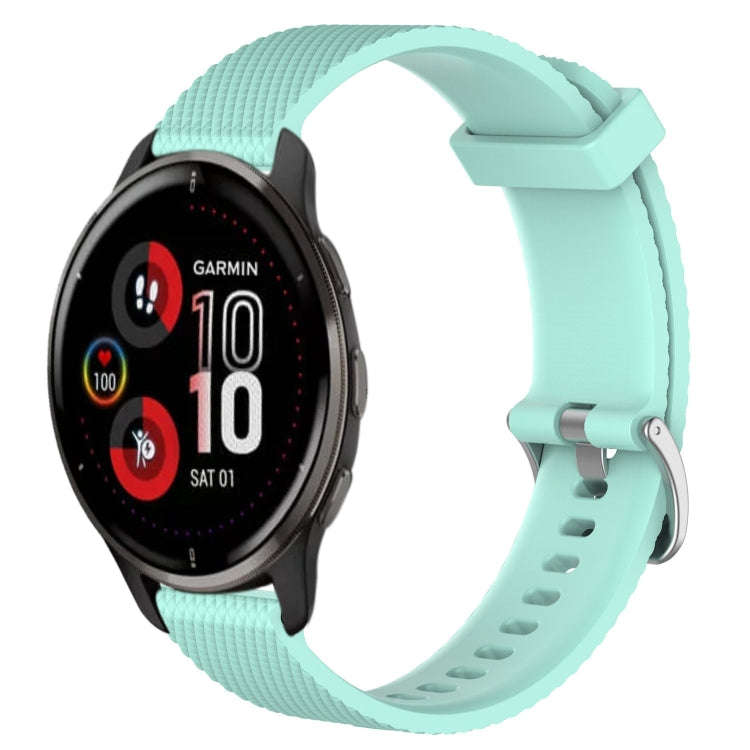 For Garmin Venu 2 Plus 20mm Diamond Textured Silicone Watch Band(Teal)