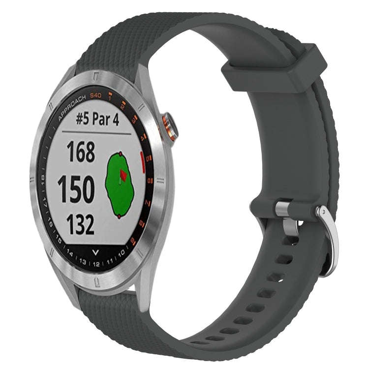 For Garmin Approach S40 20mm Diamond Textured Silicone Watch Band(Dark Grey)