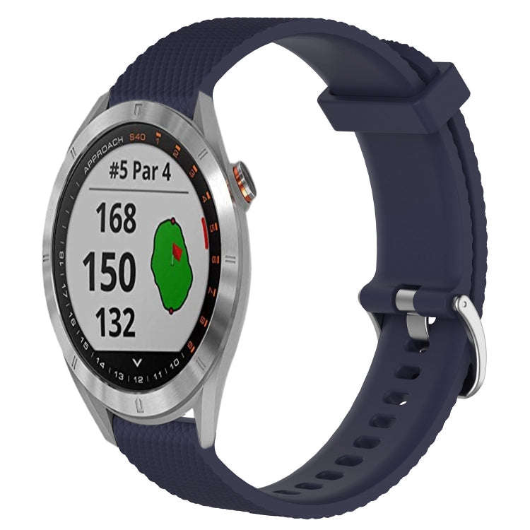 For Garmin Approach S40 20mm Diamond Textured Silicone Watch Band(Midnight Blue)