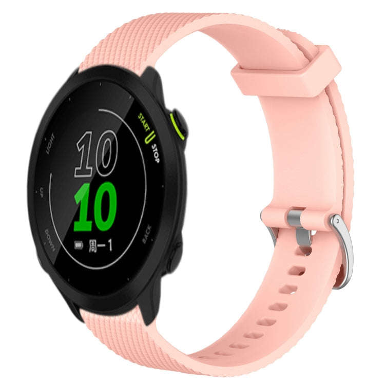 For Garmin Forerunner 158 20mm Diamond Textured Silicone Watch Band(Pink)