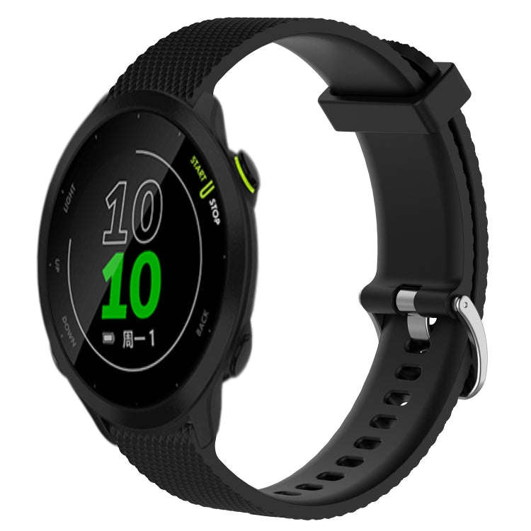 For Garmin Forerunner 158 20mm Diamond Textured Silicone Watch Band(Black)
