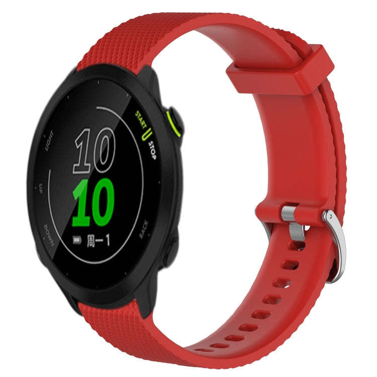 For Garmin Forerunner 158 20mm Diamond Textured Silicone Watch Band(Red)
