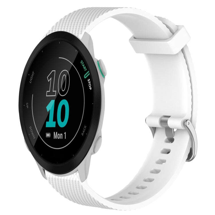 For Garmin Forerunner 55 20mm Diamond Textured Silicone Watch Band(White)
