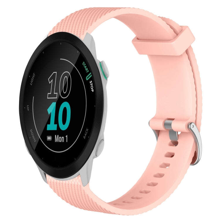 For Garmin Forerunner 55 20mm Diamond Textured Silicone Watch Band(Pink)